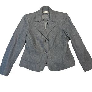 VTG Harve Benard Wool Blend Suit Jacket Coat Blazer Gray Button Size 14 Acedemia